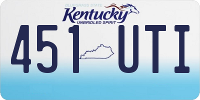KY license plate 451UTI