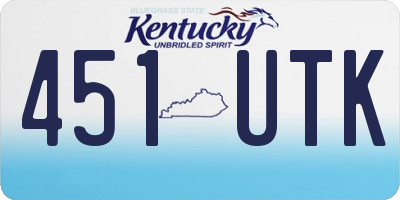 KY license plate 451UTK