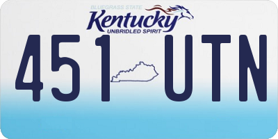 KY license plate 451UTN