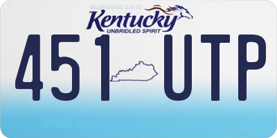 KY license plate 451UTP