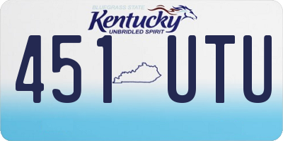 KY license plate 451UTU
