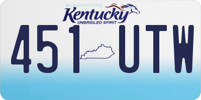 KY license plate 451UTW