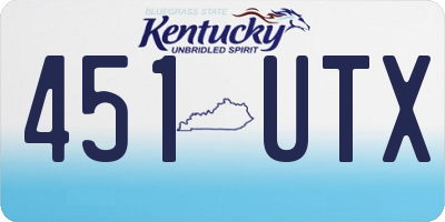 KY license plate 451UTX