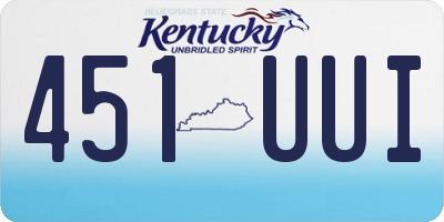 KY license plate 451UUI