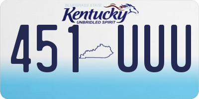 KY license plate 451UUU