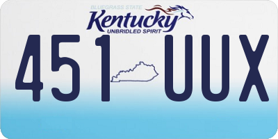 KY license plate 451UUX
