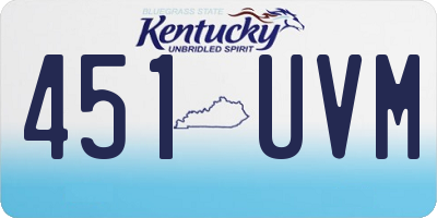 KY license plate 451UVM