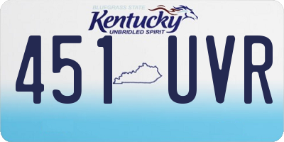 KY license plate 451UVR