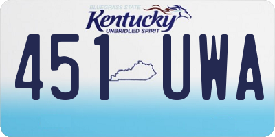 KY license plate 451UWA