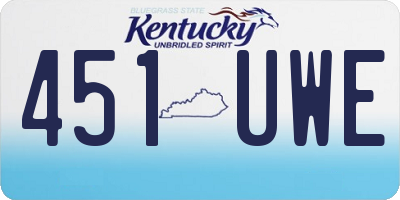 KY license plate 451UWE