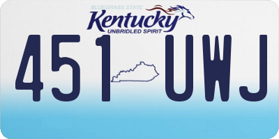 KY license plate 451UWJ