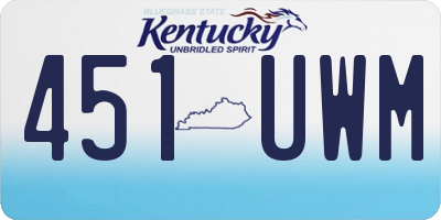 KY license plate 451UWM