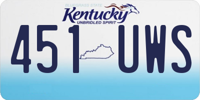KY license plate 451UWS