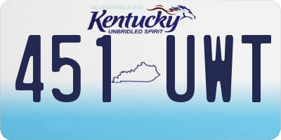 KY license plate 451UWT