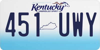 KY license plate 451UWY