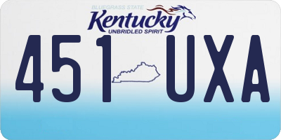 KY license plate 451UXA