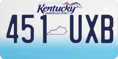 KY license plate 451UXB