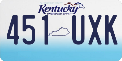 KY license plate 451UXK