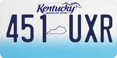 KY license plate 451UXR