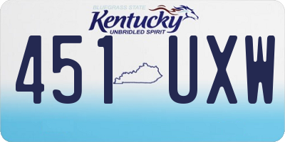 KY license plate 451UXW