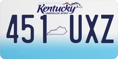 KY license plate 451UXZ