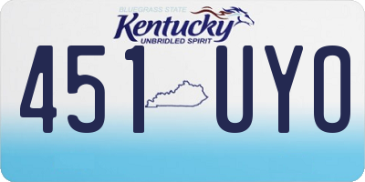 KY license plate 451UYO