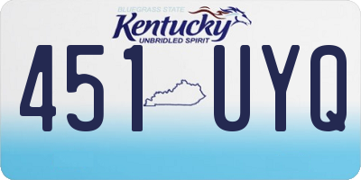 KY license plate 451UYQ