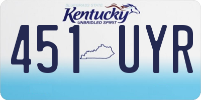 KY license plate 451UYR