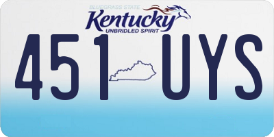KY license plate 451UYS