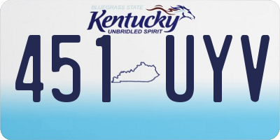 KY license plate 451UYV