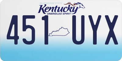 KY license plate 451UYX