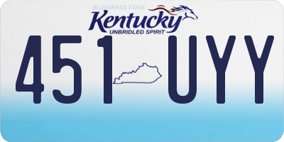 KY license plate 451UYY