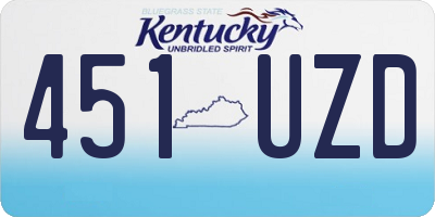 KY license plate 451UZD