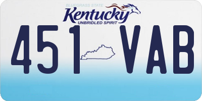 KY license plate 451VAB
