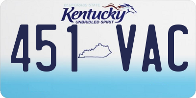 KY license plate 451VAC