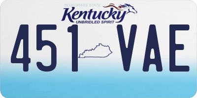 KY license plate 451VAE