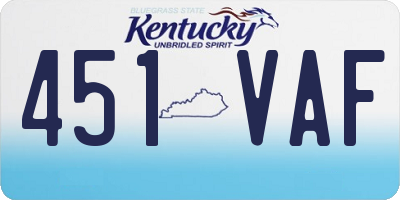 KY license plate 451VAF