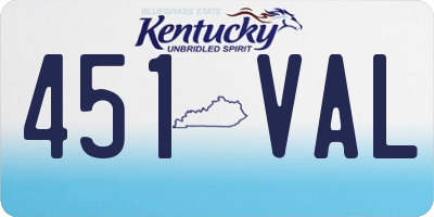 KY license plate 451VAL