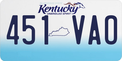 KY license plate 451VAO