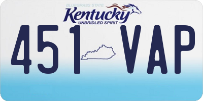 KY license plate 451VAP
