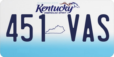 KY license plate 451VAS