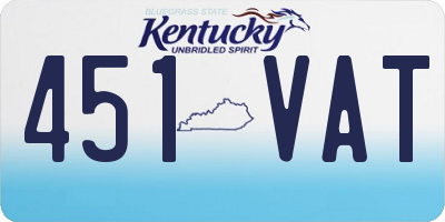 KY license plate 451VAT