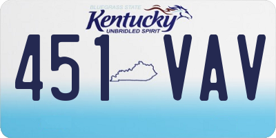 KY license plate 451VAV