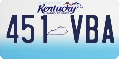 KY license plate 451VBA