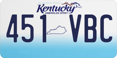 KY license plate 451VBC
