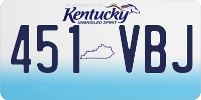 KY license plate 451VBJ