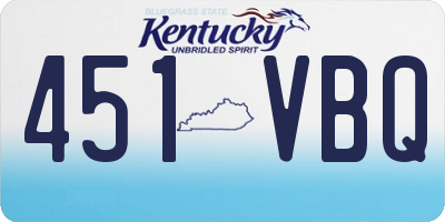 KY license plate 451VBQ