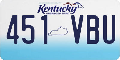 KY license plate 451VBU