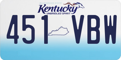 KY license plate 451VBW