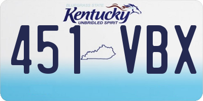 KY license plate 451VBX
